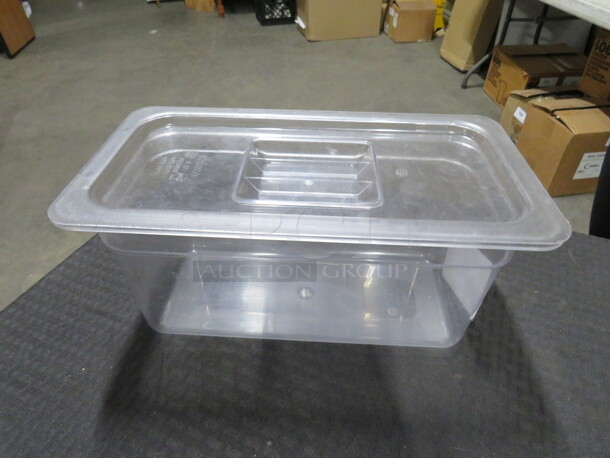 One Winco 1/3 Size 6 Inch Deep Food Storage Container With Lid. - Image 1 of 1