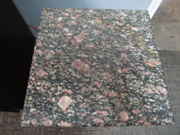 One Metal Table With Granite Top. 9X9X24 - Image 2 of 2