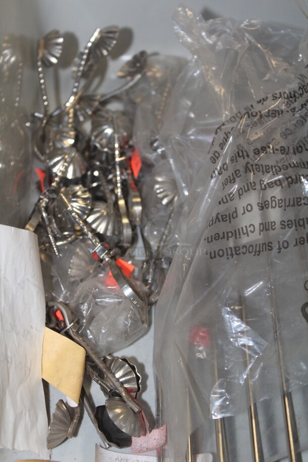 ALL ONE MONEY! Various Items Including Silverware, Wire Grates, And Straw Dispenser.  - Image 3 of 7