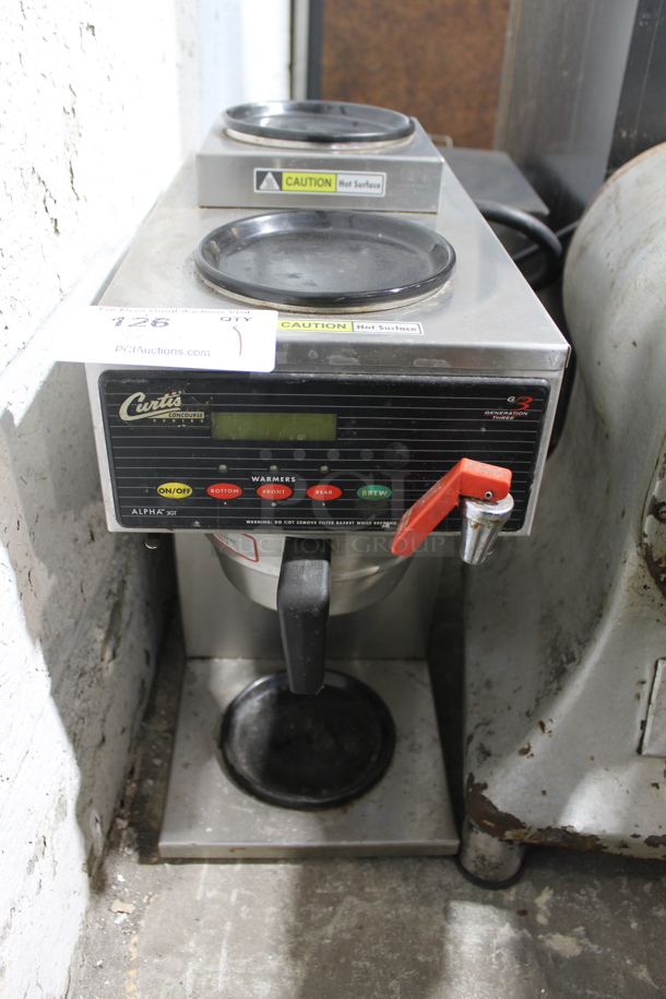 Curtis FBALP3GT63A000-R Stainless Steel Commercial Countertop 3 Burner Coffee Machine w/ Hot Water Dispenser and Metal Brew Basket. 120/230 Volts, 1 Phase.  - Image 1 of 5