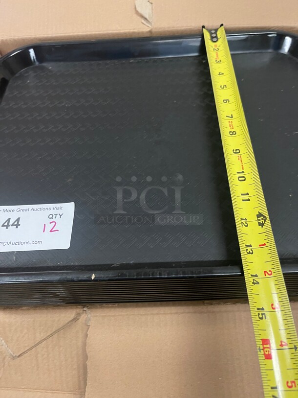 New In Box! Carlisle CT141803 Cafe 14inch  x 18inch Black Standard Plastic Fast Food Tray NSF 14x18 - Image 1 of 4