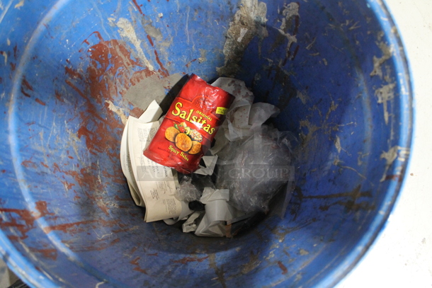 ALL ONE MONEY! Lot of Black Metal Pallet Strap Reel, Blue Barrel and Boxes w/ Tins.  - Image 8 of 8