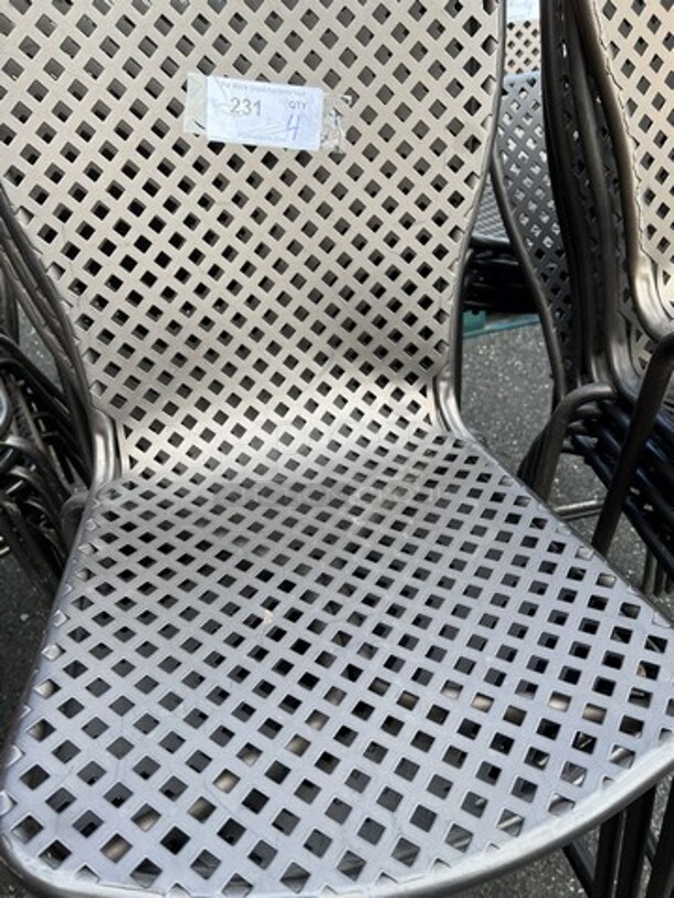 4 Brown Metal Mesh Outdoor Bar Height Chairs. Stock Picture - Cosmetic Condition May Vary. 19x19x48. 4 Times Your Bid! - Image 3 of 4