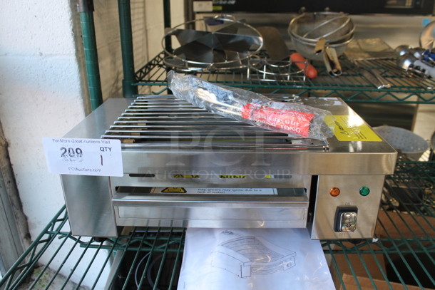 BRAND NEW SCRATCH AND DENT! 2023 Hoocoo IBG-18 Stainless Steel Commercial Countertop Electric Powered Barbecue BBQ Grill. 110 Volts, 1 Phase. Tested and Working!