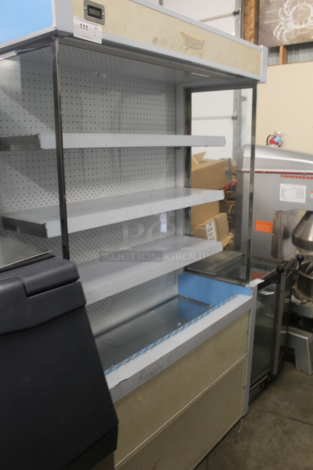 BRAND NEW SCRATCH AND DENT! CustomCool GC48SC Metal Commercial Floor Style Open Grab N Go Merchandiser w/ Metal Shelves. 115 Volts, 1 Phase. Tested and Powers On But Does Not Get Cold
 - Image 2 of 7