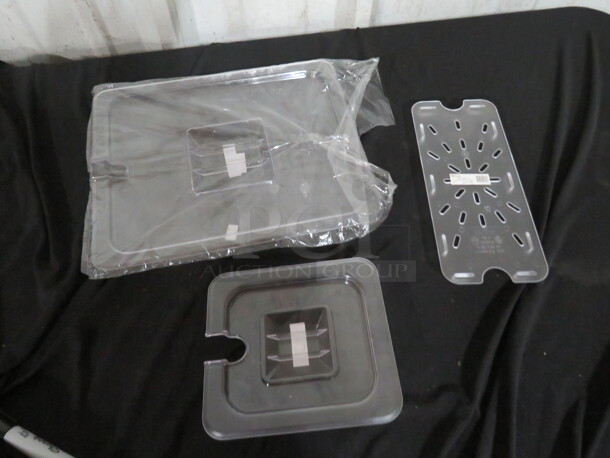 Assorted NEW Lids/Drain Shelves. 3XBID - Image 1 of 1