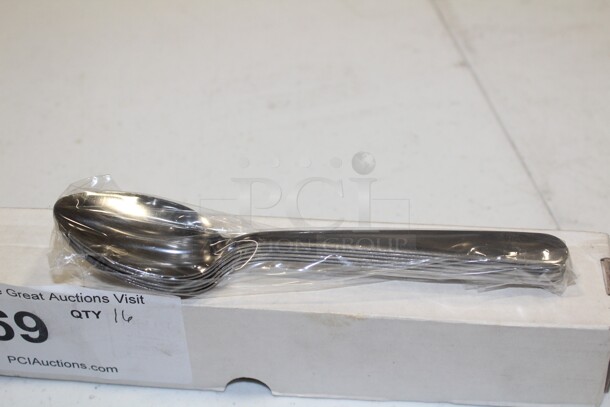 NEW IN BOX! 16 Boxes (24 Each) Delco Windsor Dessert Spoons. 16X Your Bid! 