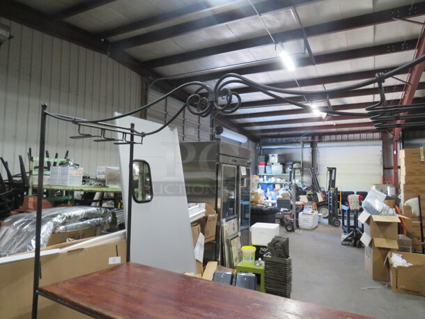 One Wooden/Metal Wine Bar With 2 Wooden Shelves And Wine Glass Racks. 60X22X70 - Image 4 of 6