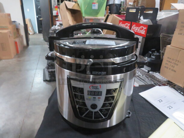 One NEW Power Cooker Plus Electric Pressure Cooker. 120 Volt. Model# PPC772P. $136.00