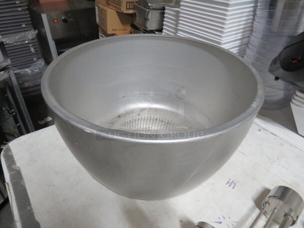 One Aluminum Perforated Bowl. 19.5X10