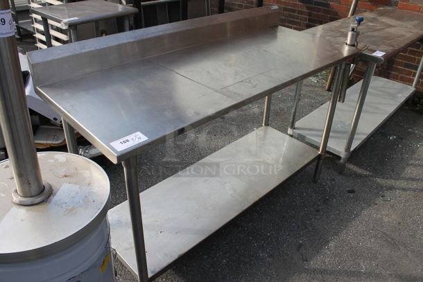 Stainless Steel Commercial Table w/ Back Splash and Under Shelf. - Image 1 of 2