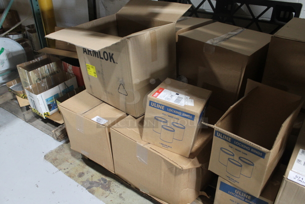 ALL ONE MONEY! PALLET LOT of Various Items Including Locking Rings for Quart Cans. BUYER MUST REMOVE.  - Image 2 of 4