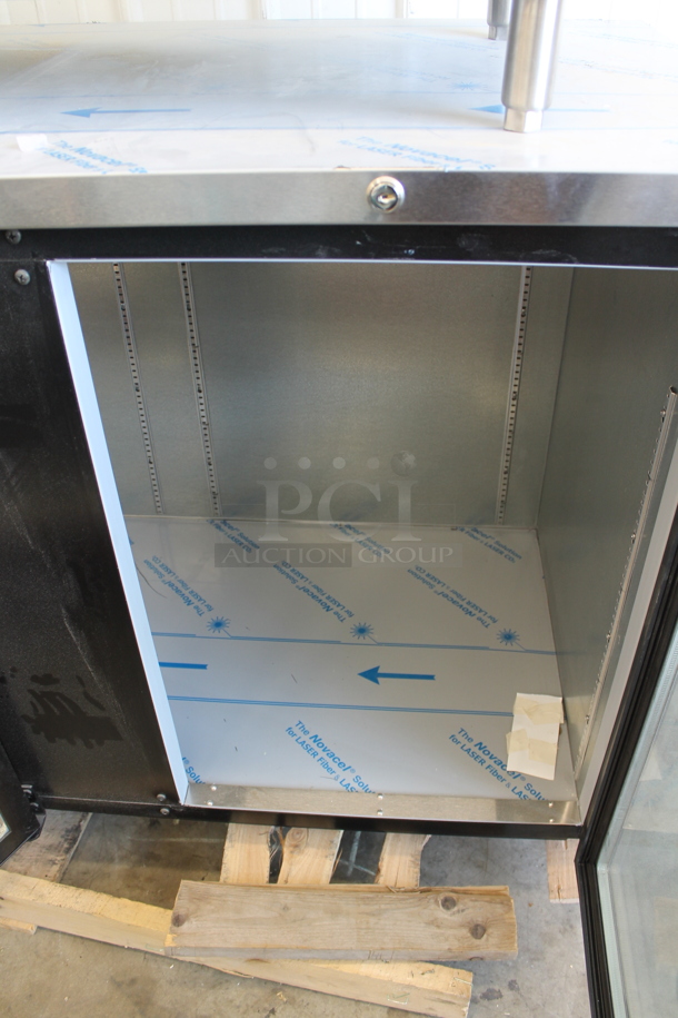 BRAND NEW SCRATCH AND DENT! Beverage Air BB49HC-1-G-B-WINE Metal Commercial 3 Door Back Bar Cooler Merchandiser. 115 Volts, 1 Phase. Tested and Working! - Image 3 of 7