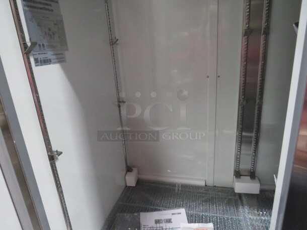 One NEW NEW NEW Motak 3 Door Refrigerator With 9 Racks On Casters. Model# MSD-3DR-BAL-X. 80X32X83 - Image 4 of 6