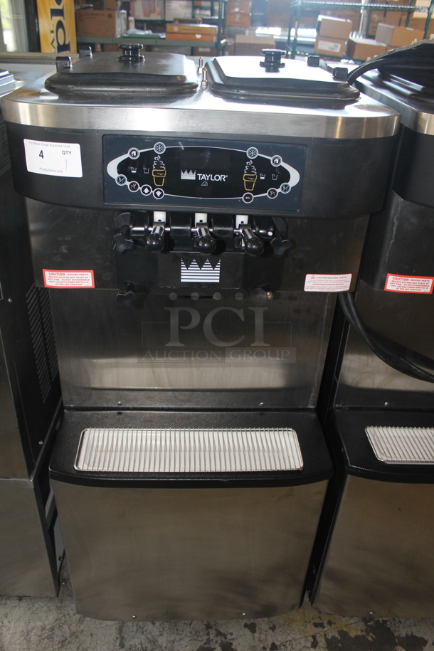 2013 Taylor C723-33 Stainless Steel Commercial Water Cooled Floor Style 2 Flavor w/ Twist Soft Serve Ice Cream Machine on Commercial Casters. 208-230 Volts, 3 Phase. - Image 1 of 10