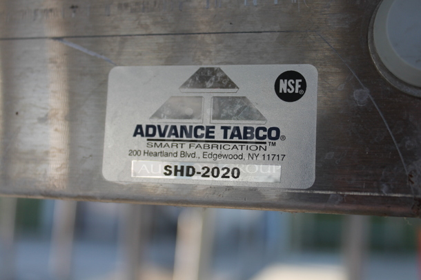 Advance Tabco SHD-2020 Stainless Steel Commercial Table w/ Back Splash, Drawer and Under Shelf.  - Image 5 of 5