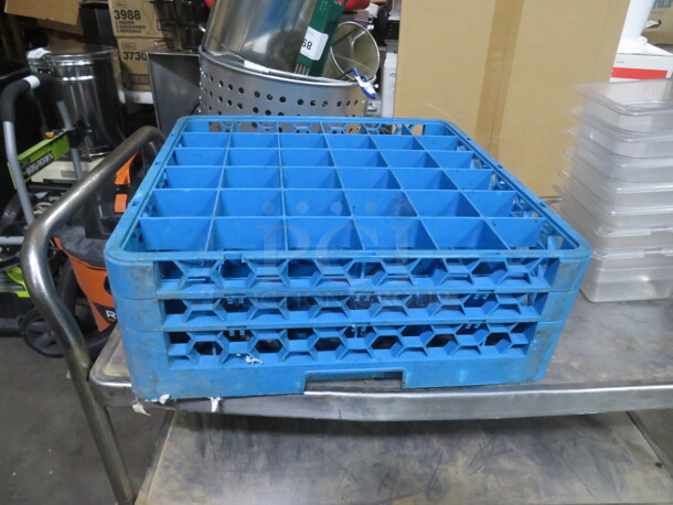 One 36 Hole Blue Dishwasher Rack.