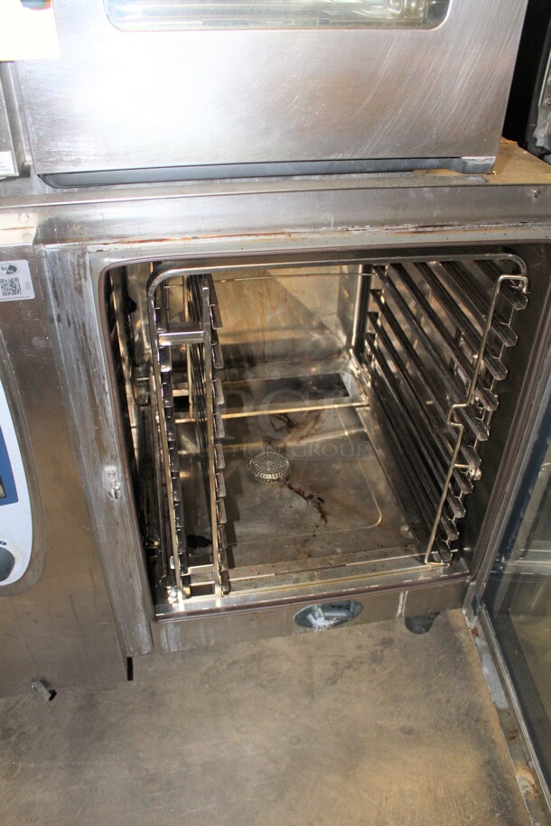 FANTASTIC! 2 Rational Model SCC-01 Commercial Stainless Steel Double Stack Combi Oven Self Cooking Center. Top Is Half Size, Bottom Is Full Size. 42x38x70. 208-240V 3 Phase. 2X Your Bid! Working When Pulled!  - Image 3 of 7