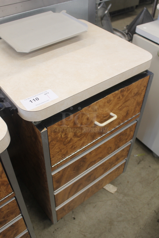 Wood Pattern Counter w/ Drawer and Contents. - Image 2 of 6