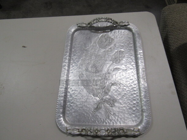 One 16.5X11.5 Aluminum Tray By Handwrought Creations, By Rodney Kent. #408.