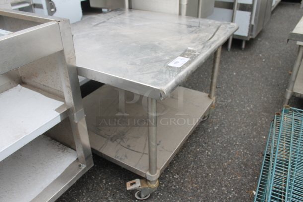 BRAND NEW SCRATCH AND DENT! Stainless Steel Commercial Equipment Stand w/ Under Shelf on Commercial Casters. - Image 2 of 4