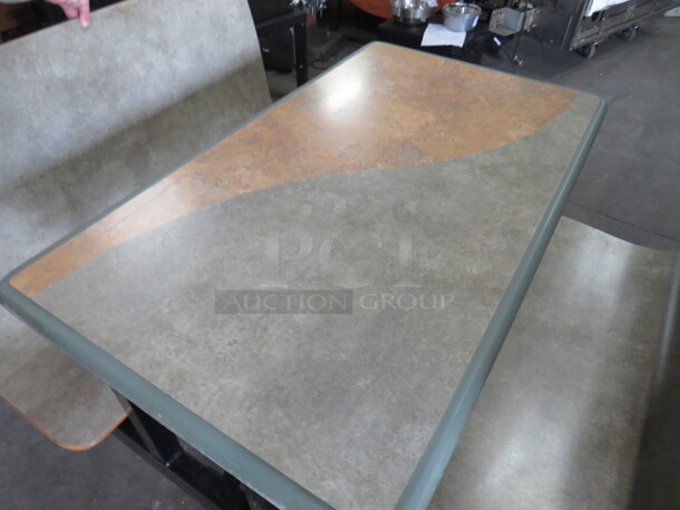 One Laminate Booth/Table Combo. 42X47X30 - Image 3 of 4
