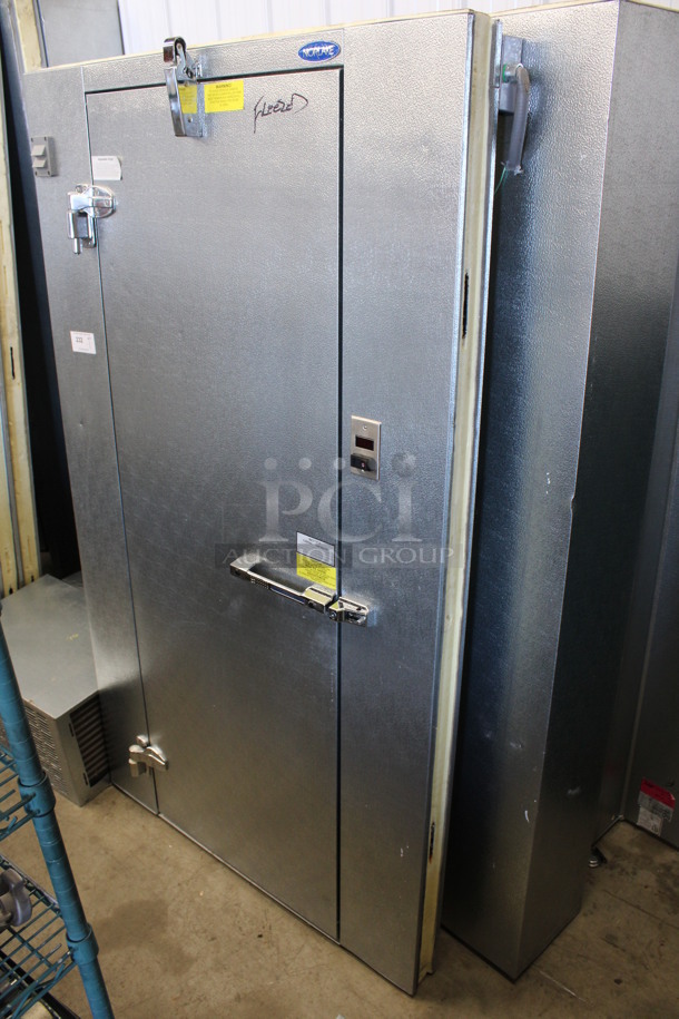 6'x5'x7' Norlake SELF CONTAINED Walk In Freezer Box w/ Floor, Norlake Model CPF100DC-A Condenser and Emerson Compressor. 208-230 Volts, 1 Phase. Picture of the Unit Before Removal Is Used As Gallery Picture - Image 9 of 9