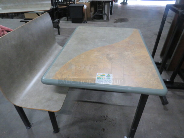 One Handicap Laminate Booth/Table Combo. 42X47X30 - Image 2 of 2
