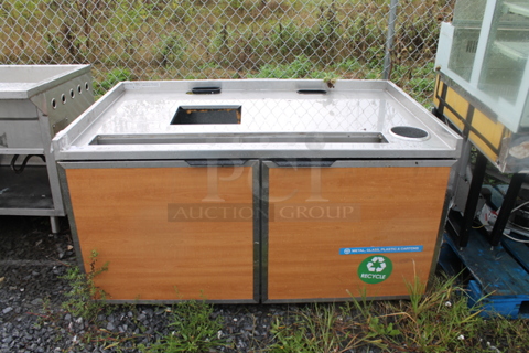 Duke Stainless Steel Commercial Soda Station w/ 2 Wood Pattern Door.
