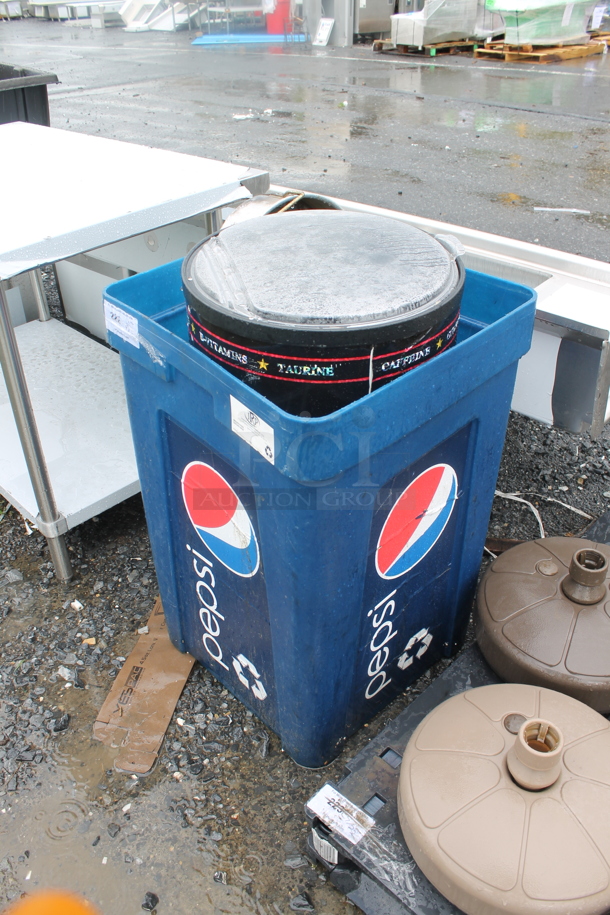 ALL ONE MONEY! Lot of Various Items Including Cylindrical Ice Cooler and Pepsi Bin - Image 2 of 2