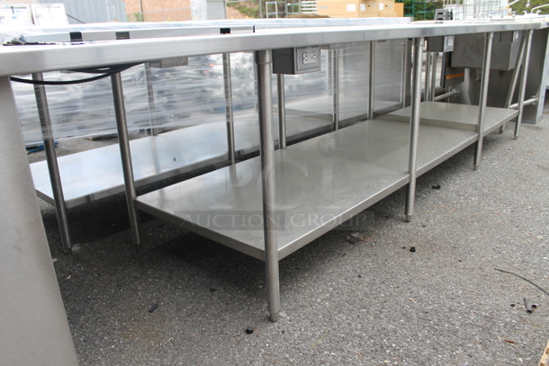 BRAND NEW! Stainless Steel Commercial Table w/ Sink Bay, Faucet, Handles and Under Shelf. Bay 19.5x20 - Image 5 of 11