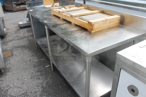 BRAND NEW SCRATCH AND DENT! Stainless Steel Commercial Tablet w/ Sink Basin, Back Splash and Under Shelf. Does Not Include Contents. Bay 11x15x11 - Image 3 of 4