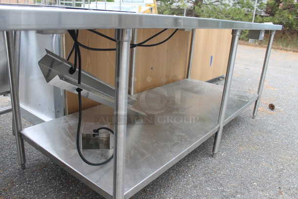 BRAND NEW! Stainless Steel Commercial Table w/ Sink Bay, Faucet, Handles and Under Shelf. - Image 9 of 11