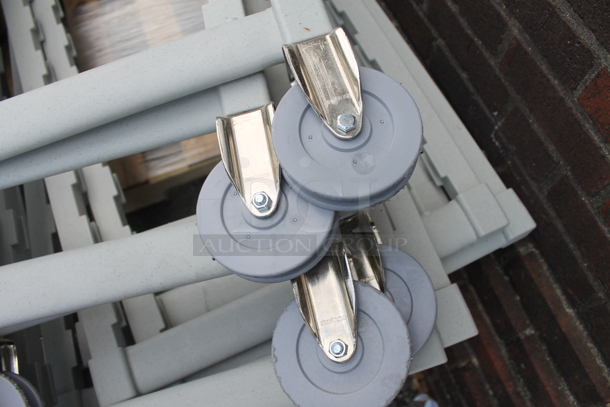 ALL ONE MONEY! PALLET LOT of BRAND NEW! Gray Poly Transport Rack Frames on Commercial Casters. Includes 21x2.5x75 - Image 4 of 5