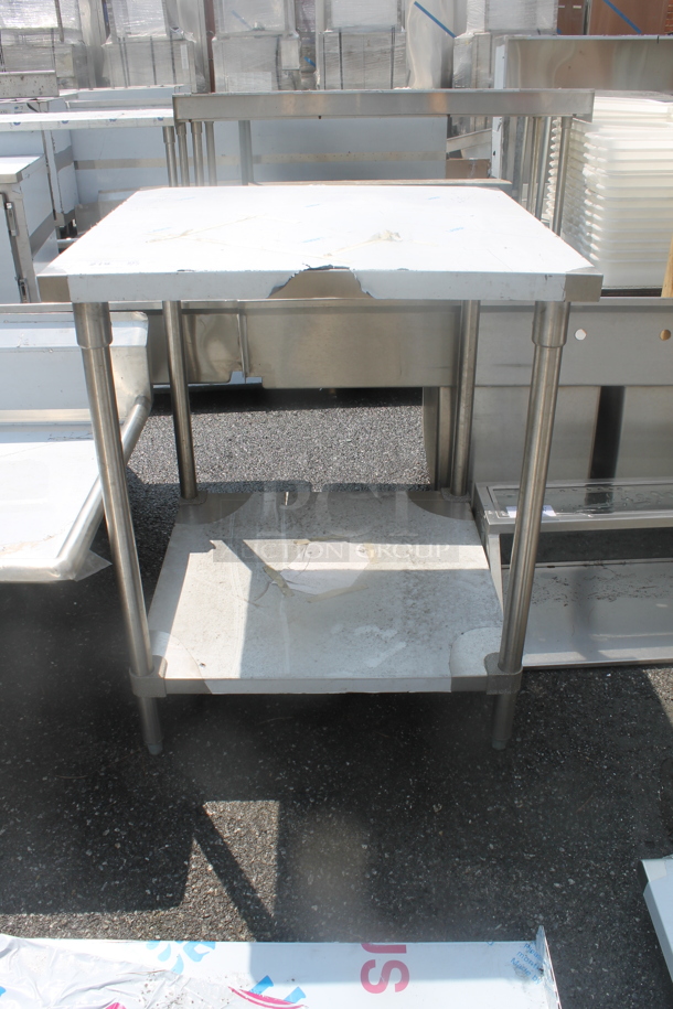 BRAND NEW SCRATCH AND DENT! Stainless Steel Commercial Table w/ Under Shelf. - Image 1 of 4
