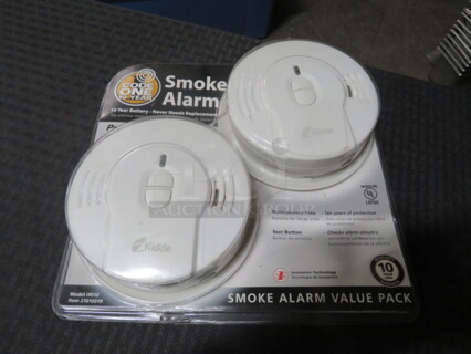One NEW Double Pack Of Kidde Smoke Alarms.