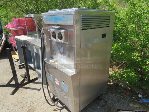 One Taylor Twin Soft Serve Machine With Twist, On Casters. Model# Y754-27. 208-230 Volt. 1 Phase. 26X33X59 - Image 3 of 4
