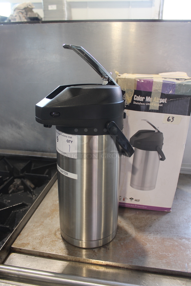 BRAND NEW SCRATCH AND DENT! Color Me Airpot Stainless Steel Lined Airpot. - Image 2 of 5
