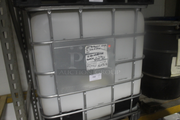 White Poly Tank in Metal Cage. BUYER MUST REMOVE. - Image 2 of 4