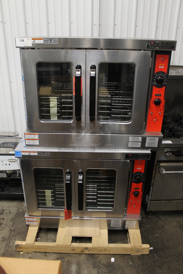 2 BRAND NEW SCRATCH AND DENT! Vulcan VC5ED ENERGY STAR Stainless Steel Commercial Electric Powered Full Size Convection Oven w/ View Through Doors, Metal Oven Racks and Thermostatic Controls. 208 Volts, 1/3 Phase. 2 Times Your Bid! - Image 1 of 9