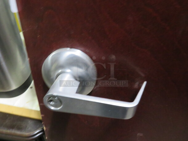One Wooden Door With Hardware, 3 Hinges, Door Handle, And Door Closer. 35.5X83 - Image 2 of 4
