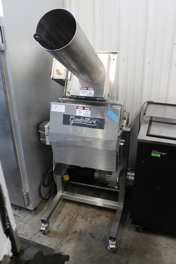 2017 Goodnature EG-260 Stainless Steel Commercial Floor Style Cold Press Juicer on Commercial Casters. 230 Volts, 1 Phase.  - Image 1 of 12