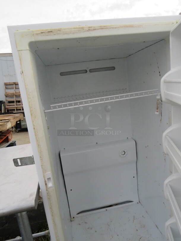 One Frigidaire 1 Door Freezer With 1 Rack. Working When Removed. Model# FFU14FC. 115 Volt. 28X28X60 - Image 2 of 2
