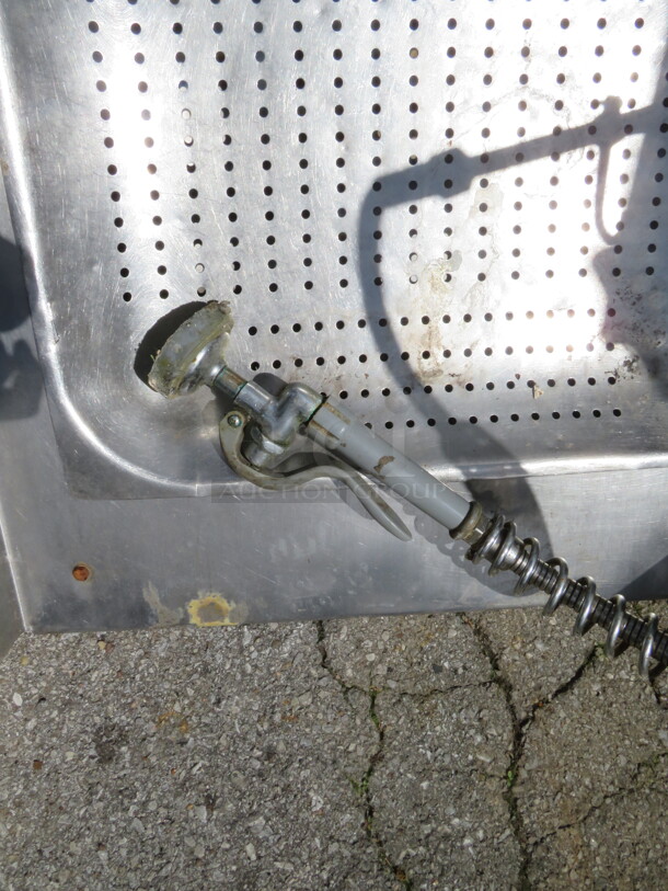 One Stainless Steel Dirty Side Dishwasher Table With Drain Tray Faucet And Hose Sprayer. 60X30X45 - Image 2 of 3