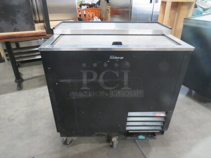 One Turbo Air Bottle Box On Casters. Model# TBC-36SB-GFN. 110-120 Volt. Working Not Cold. 36.5X27.5X38