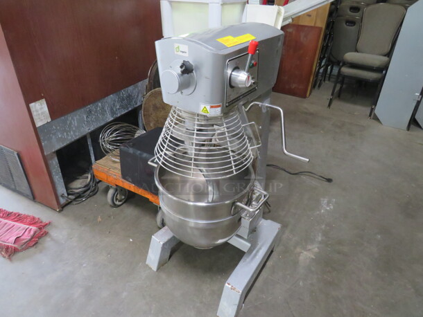 One Ingxin 30 Quart Floor Mixer With Bowl, Guard And Hook. Model# HLN-300. 110 Volt.  - Image 1 of 5