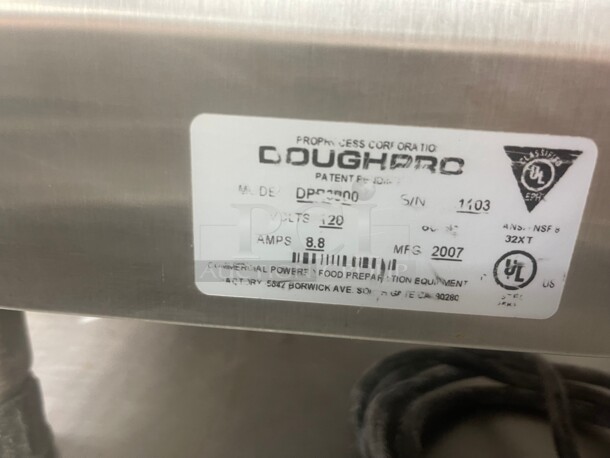 Working! DoughhPro DPR3500 23 inch Countertop Two Stage Commercial Dough Sheeter - 120V, 3/4 hp Tested and Working!  - Image 5 of 8