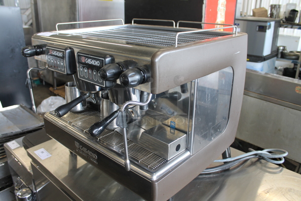 Casadio Stainless Steel Commercial Countertop 2 Group Espresso Machine w/ 2 Portafilters and 2 Steam Wands. - Image 3 of 6