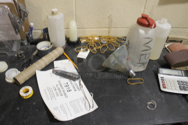 Black Table w/ Contents and Buckets Underneath. BUYER MUST REMOVE. - Image 4 of 6