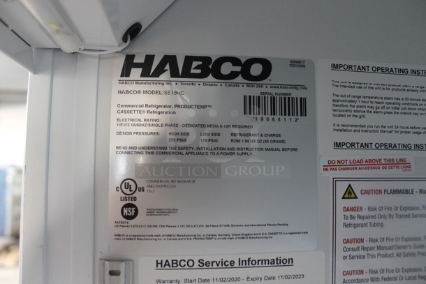 Habco SE18 Metal Commercial Single Door Reach In Cooler Merchandiser w/ Poly Coated Racks. 115 Volts, 1 Phase. Tested and Working! - Image 3 of 4
